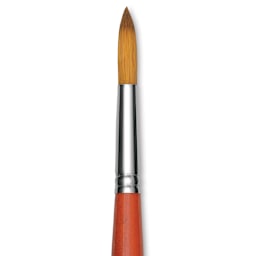 Raphael Golden Kaerell Brush - Round, Long Handle, Size 24, close-up