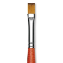 Raphael Golden Kaerell Brush - Flat, Long Handle, Size 8, close-up