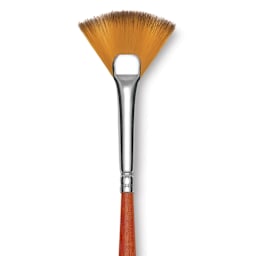 Raphaël Golden Kaërell Brush - Fan, Long Handle, Size 2, close-up
