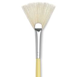 Isabey Chungking Interlocking Bristle Brush - Fan, Long Handle, Size 4 close up