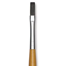 Isabey Isacryl Synthetic Brush - Long Flat, Long Handle, Size 2 close up