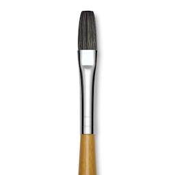 Isabey Isacryl Synthetic Brush - Long Flat, Long Handle, Size 4 close up