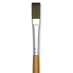 Isabey Isacryl Synthetic Brush - Long Flat, Long Handle, Size 6 close up