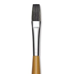 Isabey Isacryl Synthetic Brush - Long Flat, Long Handle, Size 8 close up