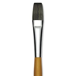 Isabey Isacryl Synthetic Brush - Long Flat, Long Handle, Size 10 close up