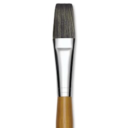 Isabey Isacryl Synthetic Brush - Long Flat, Long Handle, Size 12 close up