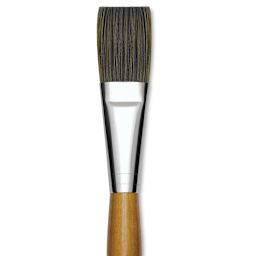 Isabey Isacryl Synthetic Brush - Long Flat, Long Handle, Size 14 close up