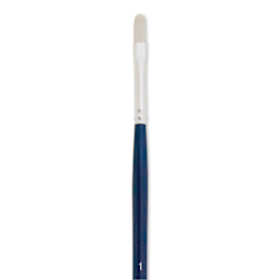 Silver Brush Bristlon Stiff White Synthetic Brush - Filbert, Size 1 (close-up)