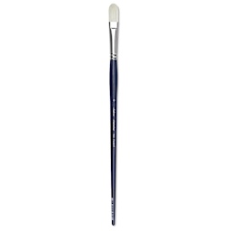 Silver Brush Bristlon Stiff White Synthetic Brush - Filbert, Size 8