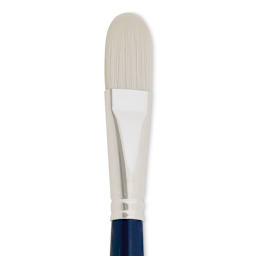 Silver Brush Bristlon Stiff White Synthetic Brush - Filbert, Size 12 (close-up)