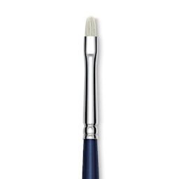 Silver Brush Bristlon Stiff White Synthetic Brush - Filbert, Size 2/0 (close-up)