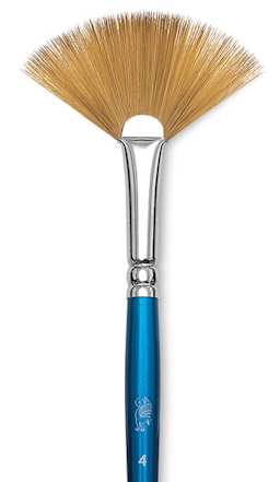 Winsor & Newton Cotman Watercolor Brush - Close-up of Fan, Short Handle, Size 4