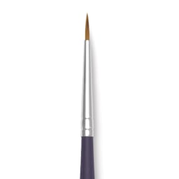 Winsor & Newton Artists' Kolinsky Sable Watercolor Brush - Round, Short Handle, Size 0 close up