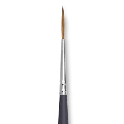 Winsor & Newton Artists' Kolinsky Sable Watercolor Brush - Rigger, Short Handle, Size 1 close up