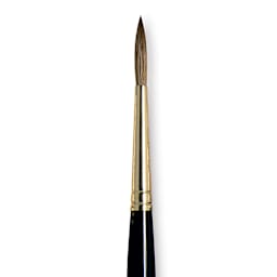 Da Vinci Maestro Kolinsky Brush - Full Belly Round, Short Handle, Size 4 close up