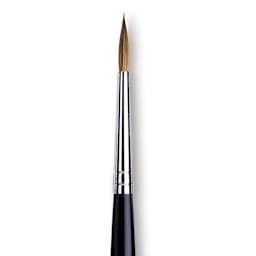 Da Vinci Maestro Kolinsky Brush - Long Tapered Round, Short Handle, Size 3 close up