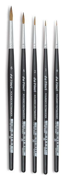 Da Vinci Russian Red Sable Round Brush Sets - Set of 3 Round brushes shown upright