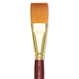 Grumbacher Goldenedge Brush - One-Stroke, Short Handle, Size 1" close up