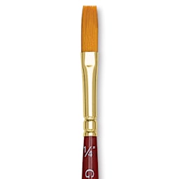 Grumbacher Goldenedge Brush - One-Stroke, Short Handle, Size 1/4" close up