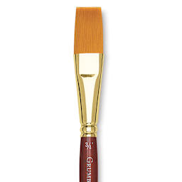 Grumbacher Goldenedge Brush - One-Stroke, Short Handle, Size 3/4" close up