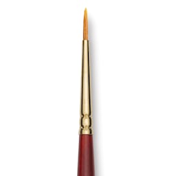Grumbacher Goldenedge Brush - Round, Short Handle, Size 0 close up