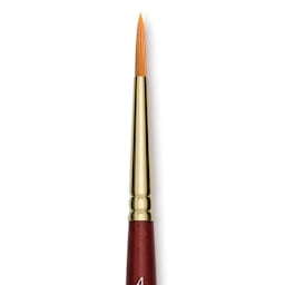 Grumbacher Goldenedge Brush - Round, Short Handle, Size 4 close up