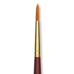 Grumbacher Goldenedge Brush - Round, Short Handle, Size 5 close up