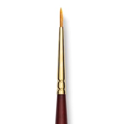 Grumbacher Goldenedge Brush - Round, Short Handle, Size 2/0 close up
