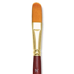 Grumbacher Goldenedge Brush - Oval Wash, Short Handle, Size 1/2" close up