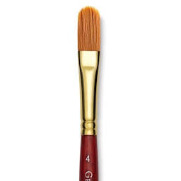 Grumbacher Goldenedge Brush - Filbert, Short Handle, Size 4 close up