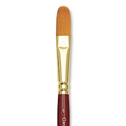 Grumbacher Goldenedge Brush - Filbert, Short Handle, Size 6 close up