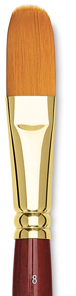 Goldenedge Synthetic Sable Brushes - Closeup of Filbert Brush