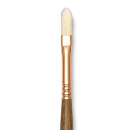 Princeton Best Natural Bristle Brush - Filbert, Long Handle, Size 2 close up