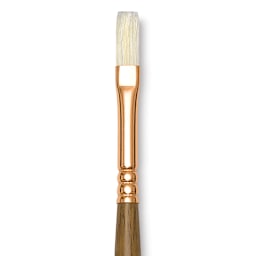 Princeton Best Natural Bristle Brush - Flat, Long Handle, Size 1 close up
