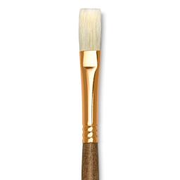 Princeton Best Natural Bristle Brush - Flat, Long Handle, Size 4 close up