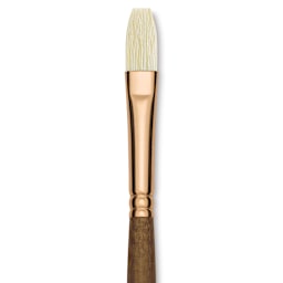 Princeton Best Natural Bristle Brush - Flat, Long Handle, Size 6 close up
