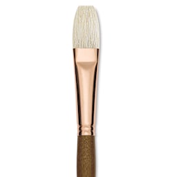 Princeton Best Natural Bristle Brush - Flat, Long Handle, Size 12 close up