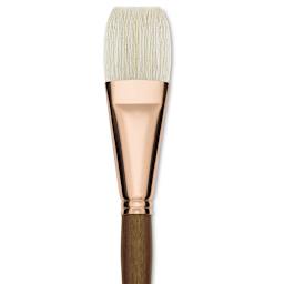 Princeton Best Natural Bristle Brush - Flat, Long Handle, Size 16 close up