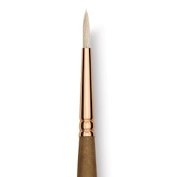 Princeton Best Natural Bristle Brush - Round, Long Handle, Size 2 close up