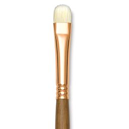 Princeton Best Natural Bristle Brush - Short Filbert, Long Handle, Size 6 close up