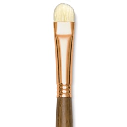 Princeton Best Natural Bristle Brush - Short Filbert, Long Handle, Size 8 close up