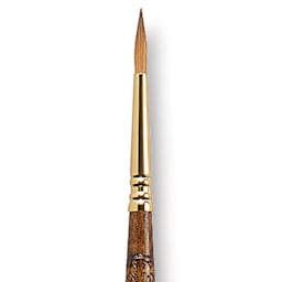 Escoda Reserva Kolinsky-Tajmyr Sable Brush - Round, Long Handle, Size 4 close up