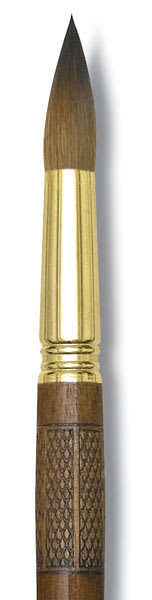 Escoda Reserva Kolinsky-Tajmyr Sable Brush - Round, Long Handle, Size 18 (close-up)