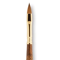 Escoda Reserva Kolinsky-Tajmyr Sable Brush - Filbert, Long Handle, Size 8 close up