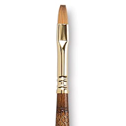 Escoda Reserva Kolinsky-Tajmyr Sable Brush - Bright, Long Handle, Size 8 close up