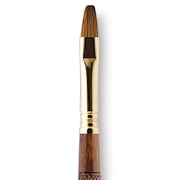 Escoda Reserva Kolinsky-Tajmyr Sable Brush - Bright, Long Handle, Size 10 close up