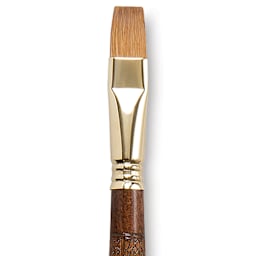 Escoda Reserva Kolinsky-Tajmyr Sable Brush - Bright, Long Handle, Size 16 close up