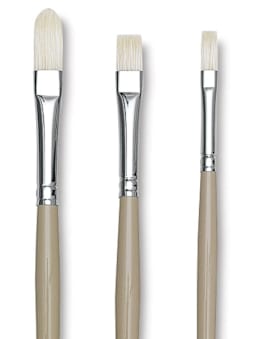 Robert Simmons Signet Bristle Brushes - Long Handle, Pack L, Set of 3 Brushes close up