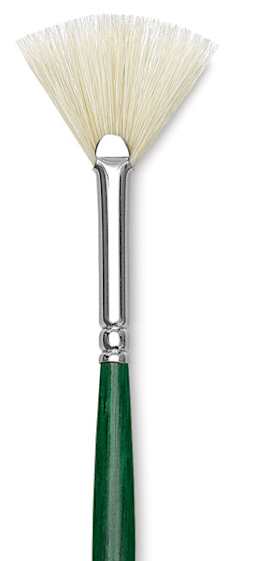 Grumbacher Gainsborough Brush - Fan, Long Handle, Size 2 close up