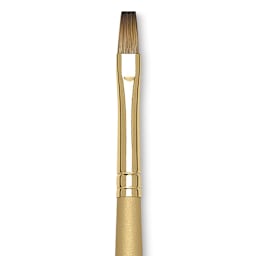 Princeton Synthetic Mongoose Brush - Flat, Long Handle, Size 6 close up
